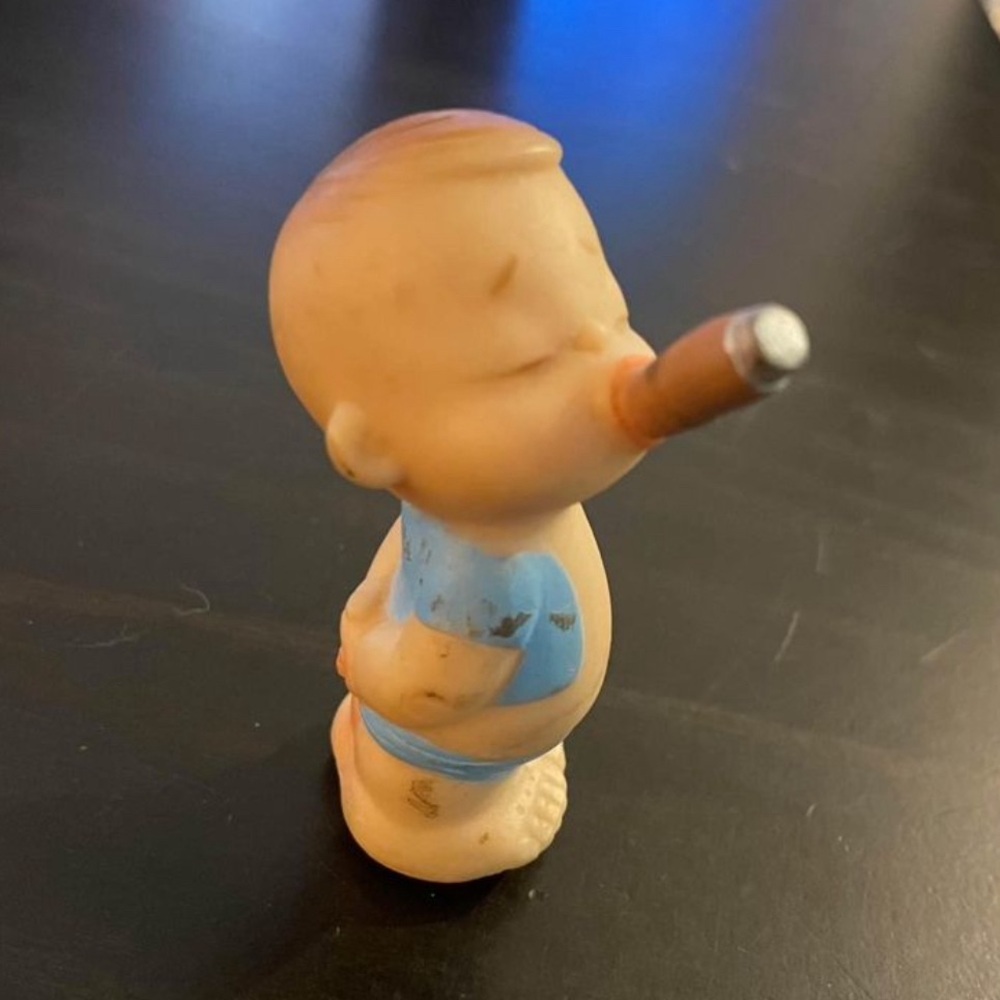 Vintage kid smoking cigar figure
